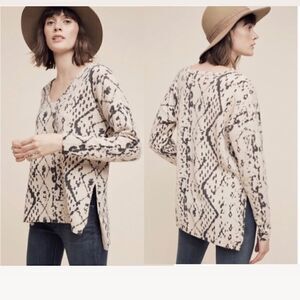 HWR for Anthropologie Monogram Wool Yak Cashmere Pullover Sweater size XS
